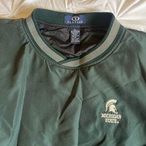 Vintage Vantage Men’s Green Michigan State Pullover Windbreaker